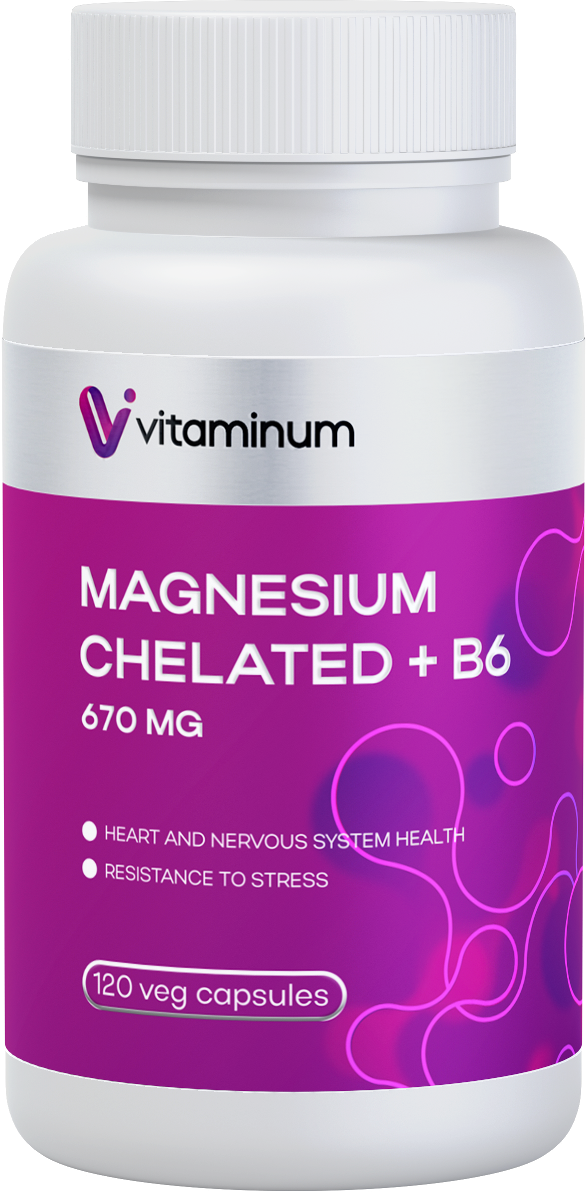  Vitaminum МАГНИЙ ХЕЛАТ + витамин В6 (670 MG) 120 капсул 800 мг  в Мегионе